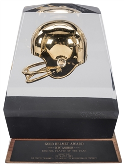 1981 Seattle Times NFL Player Of The Year Gold Helmet Award Presented To Ken Anderson (Anderson LOA)